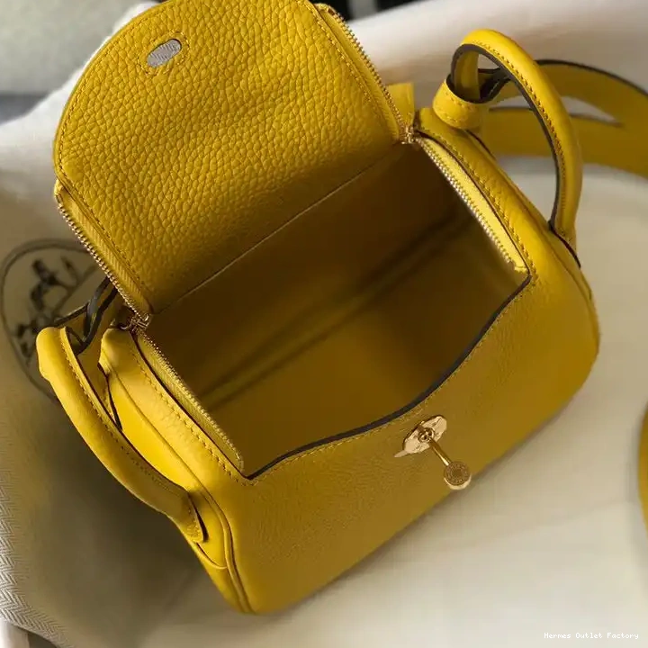 Affordable Mini Khaki Gold Leather Togo Hermes Bag In Lindy Hardware 0507
